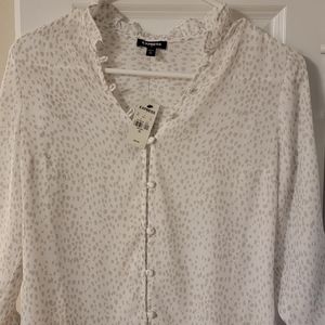 Express white and light Grey  blouse